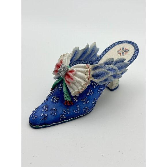 Victorian Style True Blue Miniature Shoe, Hat, Purse, Stand By Willow Hall - Picture 7 of 12